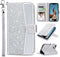ULAK Wallet Case for iPhone 14 Plus, Card Holder, Flip Case for Women, PU Leather Kickstand, Shockproof, Silver