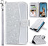 ULAK Wallet Case for iPhone 14 Plus, Card Holder, Flip Case for Women, PU Leather Kickstand, Shockproof, Silver