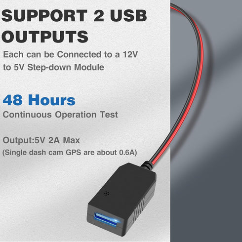 YQMAJIM DashCam Power Adapter - Compatible with Select Toyota, Lexus, Subaru Models with Built-in USB Charger