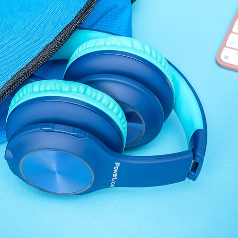 PowerLocus PLED Kids Bluetooth Headphones, Wireless with LED Lights, Safe Volume, Micro SD, AUX Cable, Hi-Fi Stereo for