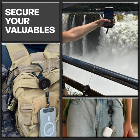 Universal Anti-Theft Phone Tether with Retractable Steel Line - Secure Your Devices