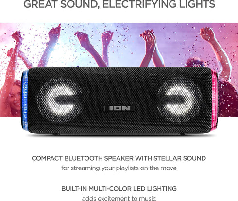 ION Audio Slam Jam-IPX7 Waterproof Bluetooth Speaker with Microphone, Rechargeable Battery, 15 Drum Sounds, Aux Input and USB Charge Port