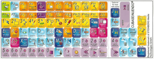 Steinberg CUBASE/NUENDO Keyboard Stickers for Desktop, Laptop, or Notebook Keyboard Label Set