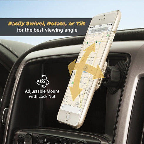 Scosche MPD2PK-UB MagicMount Pro Magnetic Car Phone Holder Mount - Universal Dashboard Mount with 360 Degree Adjustable