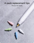 ZAGG 1st 2nd Pack 4, Replacement Tips for Apple Pencil Gen, Gen, & USB-C - of Smooth Writing, Perfect Friction, Pastel