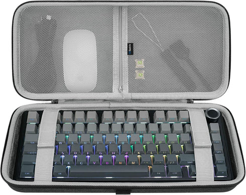 GEEKRIA 75% 84-Key Gaming Keyboard Case, Hard Shell Travel Carrying Bag, Compatible with