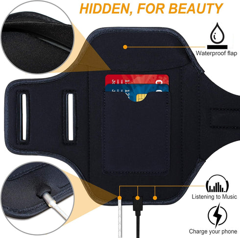 Water Resistant Running Exercise Gym Bag Armband for Samsung Galaxy S25/S24/S23/S22/S21/S20/S10/S9/S8 up to 6.2"