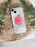 Cartoon Flowers Phone Grip Stand, Cute Clear Cell Phone Holder,Expandable Collapsible Cell Phone Accessory, Phone Charms Kindle Holder Support with Transparent Base