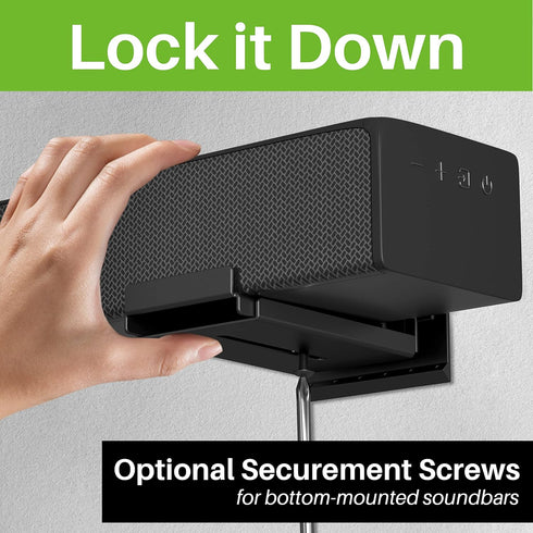 USX MOUNT Studless Soundbar Wall Mount, Universal Drywall Brackets for Most Soundbars, Holds up to 22 Lbs, Depth