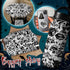 100PCS Waterproof Cool Gothic Stickers, Black and White Punk Vinyl Decals for Water Bottle, Phone Case, Laptop, Horror