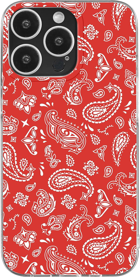 Blingy's for iPhone 13 Pro Case (6.1 inch), Fun Bandana Style Tribal Ethnic Pattern Paisley Art Soft TPU Protective