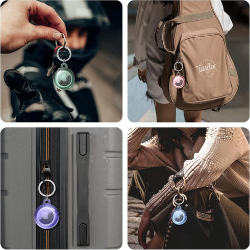 6 Pack Airtag Holder, Waterproof Air Tag Case with Keychain, Shockproof & Dustproof Holders for Dog Collar, Luggage
