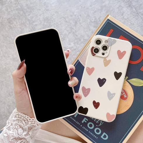 Jmltech Compatible with iPhone 12 Pro Max, Cute Design Soft Silicone Camera Protection Heart Phone Case for Women