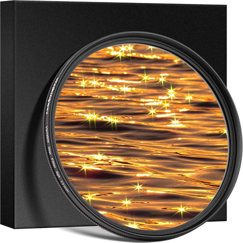 Walking Way 6 Points Star Filter, 82 MM Variable Twinkle Effect Starburst Filter, Slim Sparkling Effect Lens