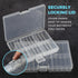 GlossyEnd Set 4 48 of - Two AA and Two AAA Battery Storage Box, Battery Storage Case Holder with Tester, Clear. Each