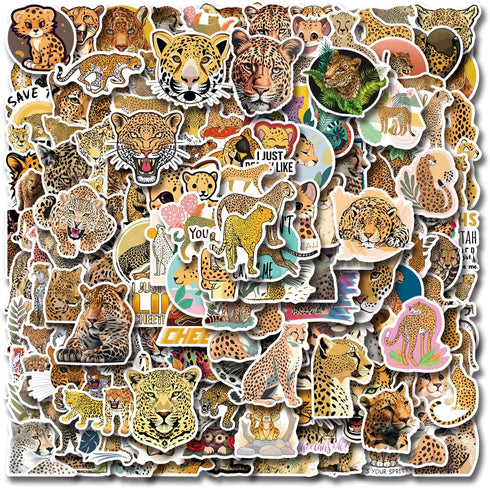 160 Pcs Cheetah Print Stickers, Vinyl Waterproof Graphic Decals for Phone, Skateboard, Laptop