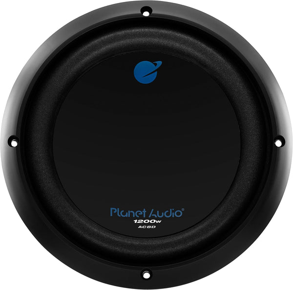 Planet Audio AC8D 8 Inch Car Subwoofer, 1200 Watts Maximum Power, Dual 4 Ohm Voice Coil, Sold Individually