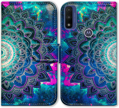 Case for Motorola Moto G Pure/Moto G Power 2022, Mandala Flower Leather Flip Phone Case Wallet Cover with Card Slot