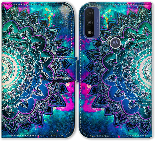 Case for Motorola Moto G Pure/Moto G Power 2022, Mandala Flower Leather Flip Phone Case Wallet Cover with Card Slot