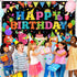 Birthday Backdrop, Happy Birthday Party Photography Background Banner, Cake Table Banner for Baby Shower