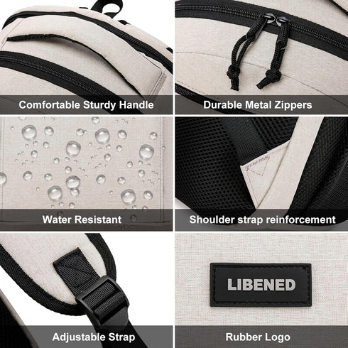 School Backpacks for Teens, Laptop Backpack with USB Charging Port, 15.6 Inch Water Resistant Mochila for Work, College