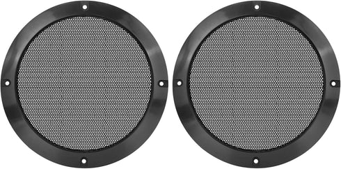 X AUTOHAUX 2pcs 6.5 Inch Metal Glossy Audio Speaker Cover Mesh Subwoofer Grill Horn Guard Black for Car
