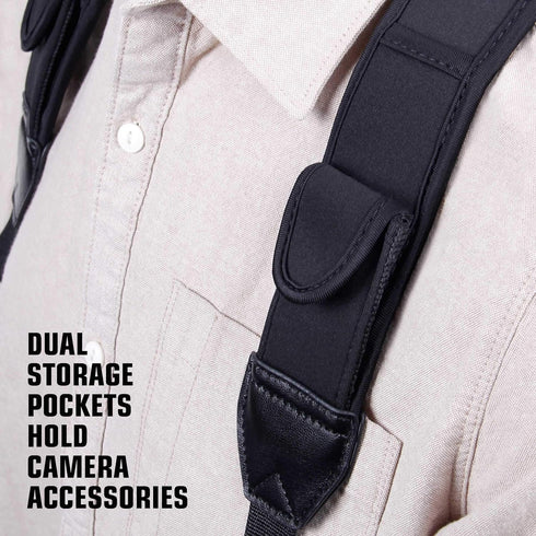 USA GEAR DSLR Camera Strap Chest Harness with Quick Release Buckles, Compatible with Canon & Nikon