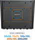 Mount-It! 2342 Inch 200x200 66 lb 0.7 Inch Low Profile Fixed TV Wall Mount Ultra Slim Flush Design for Screens Fits