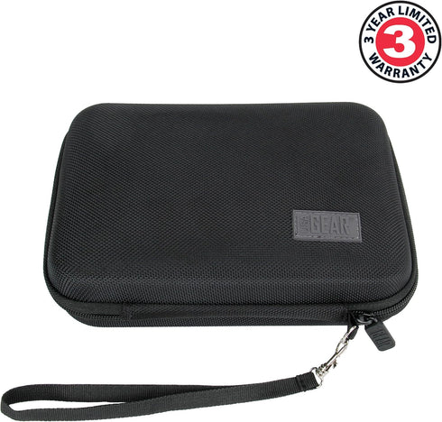 USA GEAR Hard Shell Electronic Organizer Travel Case 7.5 Inch - GPS Cases with Accessory Pocket, Water Resistant (Black)