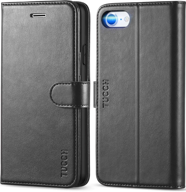 TUCCH Case Wallet for iPhone SE 2022/iPhone 7/8/iPhone SE 2020, PU Leather with 3 Card Slots, Magnetic Flip Folio