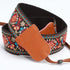 Padwa Lifestyle Red Vintage Embroidered Camera Strap, 2" Wide Cowhide, Adjustable for DSLR Cameras