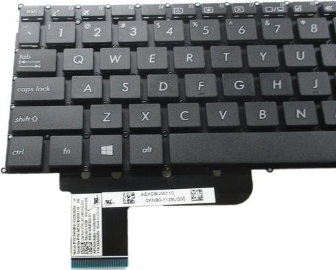 ASUS Compatible Laptop Replacement Keyboard Without Frame - US Layout Black for X200, X201E, X202E, Q200, Q200E, S200,