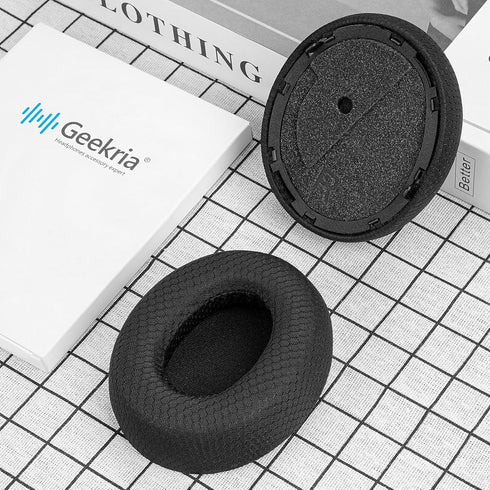 Geekria Comfort Mesh Fabric Replacement Ear Pads for Turtle Beach Stealth Pro Headphones (Black)