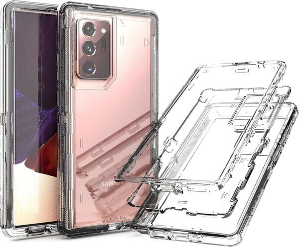 YmhxcY Galaxy Note 20 Ultra Case - Clear Silicone Cover with 3 Layer Drop Protection, Shockproof