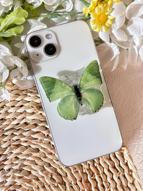 Butterfly Mobile Phone Grip, Rare Butterfly | Cute Butterfly Stand, Transparent Resin Folding Elastic Base, Mobile