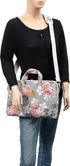 Grey Rose Pattern Waterproof Laptop Shoulder Bag for 14-15.6 inch Laptop and MacBook Pro 15 Case