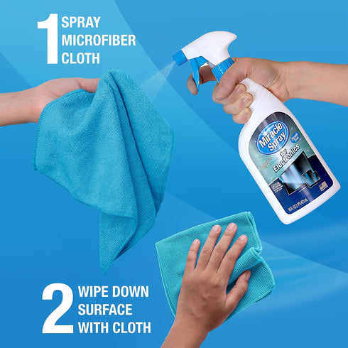 MiracleSpray for Electronics Cleaning, Safe Multisurface Cleaner for TV, Phone, Monitor, Includes Microfiber Towel - 16