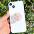 Pressed Pink Flowers Phone Grip, Handmade Dried Flowers Clear Stand, Expanding Cell Phone Charms Accessory