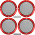 ACROPIX Universal 5" Car Speaker Grills Cover, Round Mesh Protector Case with Mounting Screws, Iron Red - 4 Pack