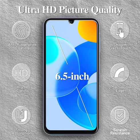 Kesuwe Screen Protector for Samsung Galaxy A25 5G - 3 Pack, Tempered Glass, Anti Scratch, 9H Hardness