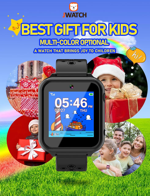 Kids Smart Watch Phone with SOS, 10 Stories, 24 Puzzle Games, Pedometer Alarm Clock for Boys Girls Gift