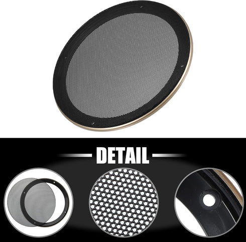 X AUTOHAUX 8 Inch Car Metal Audio Speaker Grill Cover Mesh Woofer Horn Guard Decorative Circle Grille Protector with