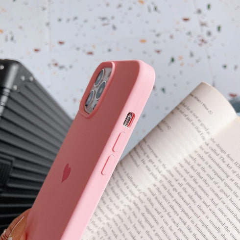 Jmltech Silicone Case for iPhone 13 Pro Max, Girly Heart Design with Soft Anti-Scratch Microfiber Lining - Pink