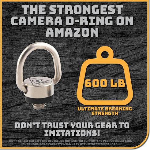 Camera Carabiner Clip D-Ring - Easily Attach a Carabiner to Your Camera with This 1/4-20 Tripod Mount D-Ring (1-Pack)