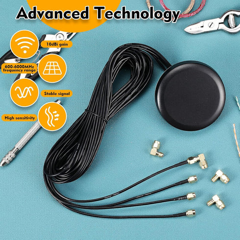 FairySandy 5 5G 4x4 5G Pcs Mobile Antenna MIMO Omnidirectional LTE Antenna with SMA Male to Female Right Angle Adapter