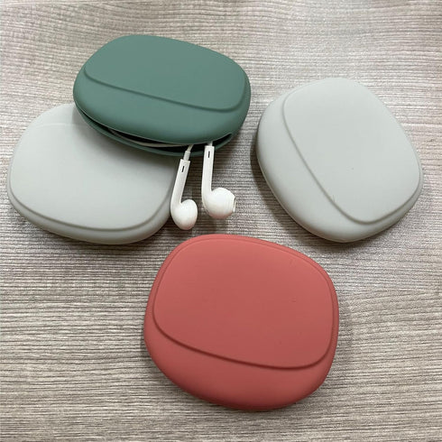 3 Pcs Silicone Headphone Organizer, Portable Wired Headphone Storage Case for Cell Phone Accessories (Red-Gray-Green)