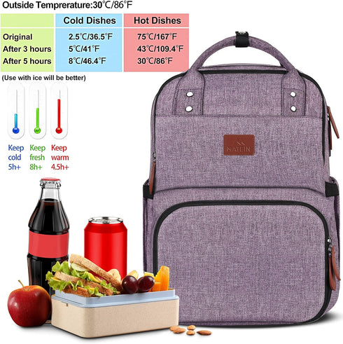 Backpack Backpacks 15.6 inch MATEIN Laptop with Lunch Box, Insulated Women with Cooler Compartment, Fits Laptop Water