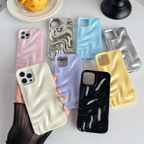 Caseative for iPhone 12 Pro Case,Water Ripple Pattern Wave Compatible with iPhone Case (Silver,iPhone 12 Pro)