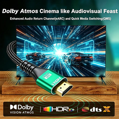 10K 8K 5-Pack 6.6FT, 2.1 48Gbps 8K@60Hz, 4K@120Hz HDR10, HDCP2.2&2.3 PS5/PS4, HDMI Cable HDMI Cable Bulk Ultra High