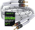 GearIT 12AWG Heavy Duty Braided Speaker Wire (6 Feet) with Dual Gold Plated Banana Plug Tips
